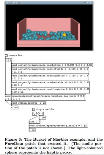 A simulation of the PebbleBox (Essl, O'Modhrain) using Pure Data, by Stephen Sinclair.