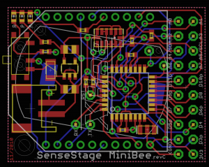 The MiniBee circuit board